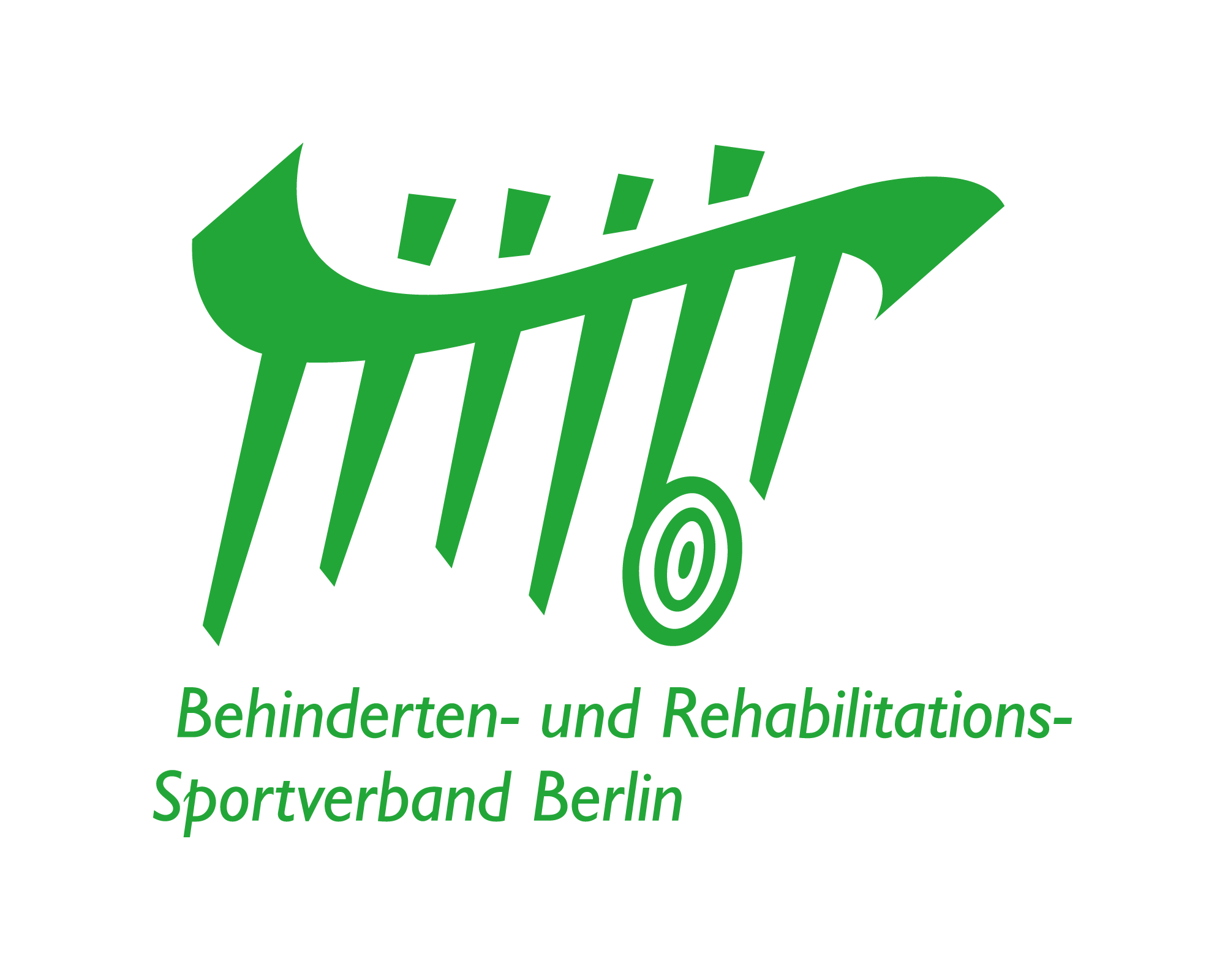 Logo des Behinderten- und Rehabilitations-Sportverbands Berlin - grüne Schrift mittel